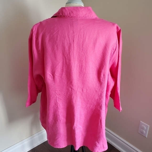 EDWARD 100% Linen Pink Shirt Size 3X - Picture 4 of 6